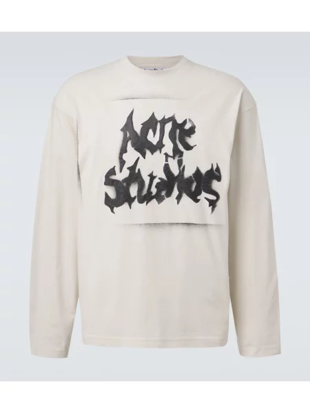 Tricou Acne Studios din jerseu cu autograf alb