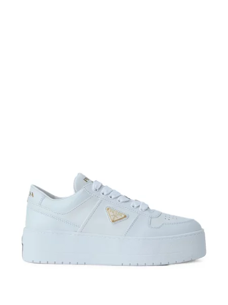 Sneakerși Prada din piele alb