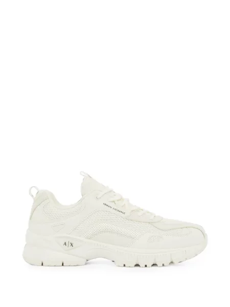 Sneakerși Armani Exchange plasă cu autograf alb
