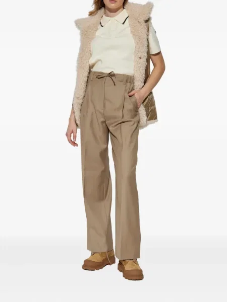 Pantaloni Moncler plisate maro