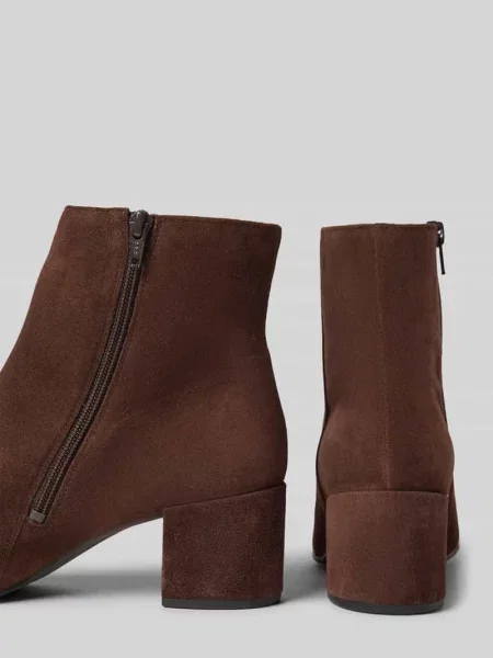 Buty skórzane za kostkę na słupku Högl beżowe