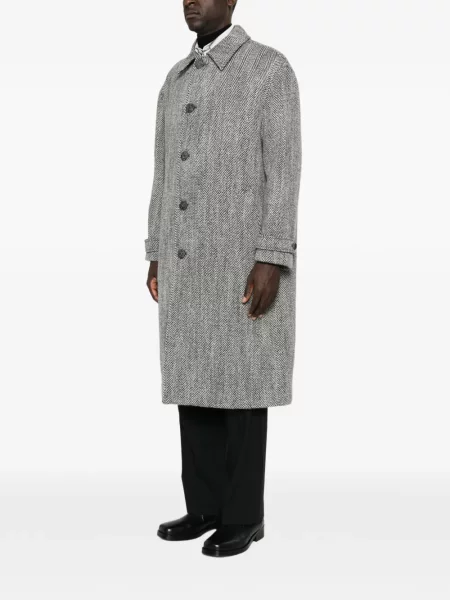 Palton Dolce & Gabbana cu model herringbone gri