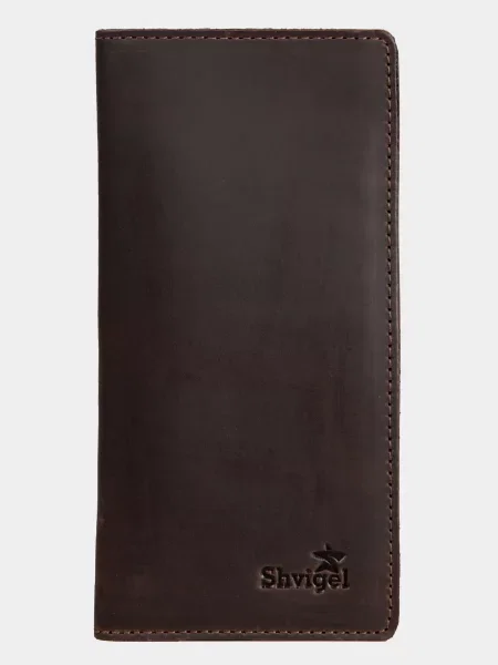 Кожаный кошелек Shvigel коричневый