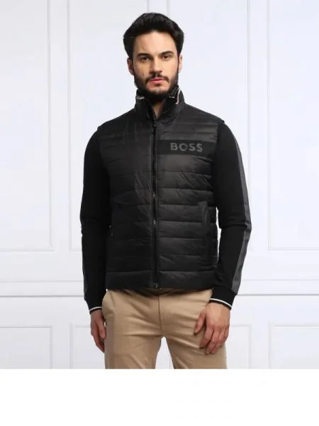 BOSS BLACK Szteppelt mellény Darolan fekete