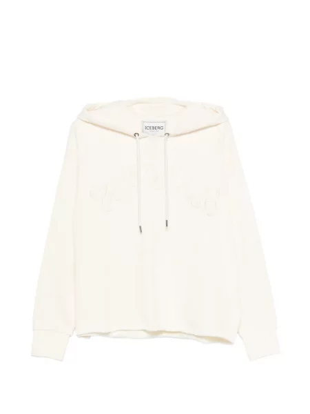 Hanorac cu glugă Iceberg cu glugă alb