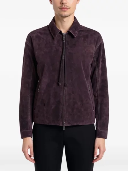 Geacă Giorgio Brato din piele de căprioară violet