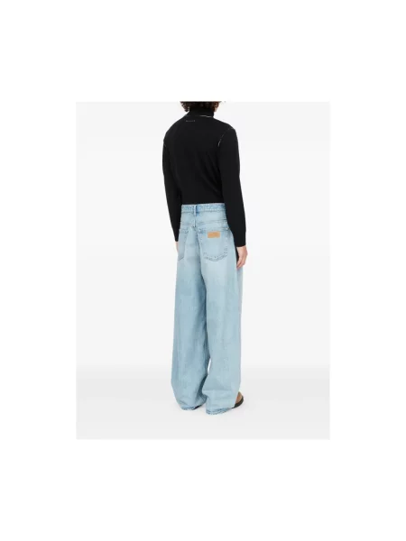Szerokie jeansy Mm6 Maison Margiela niebieskie