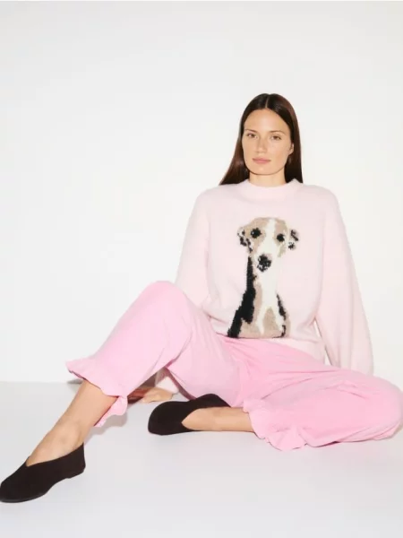 Reserved Pantaloni cu volănașe roz-pastel roz