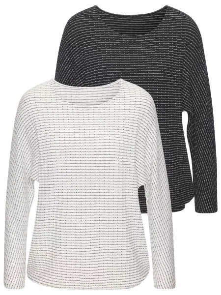 VIVANCE Pulover crem negru