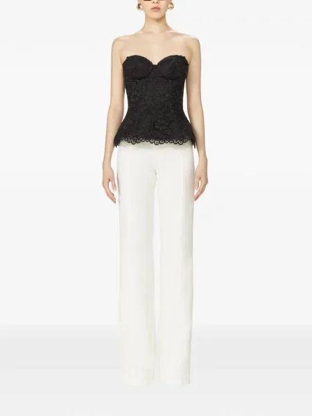 Pantaloni Costarellos din crep alb