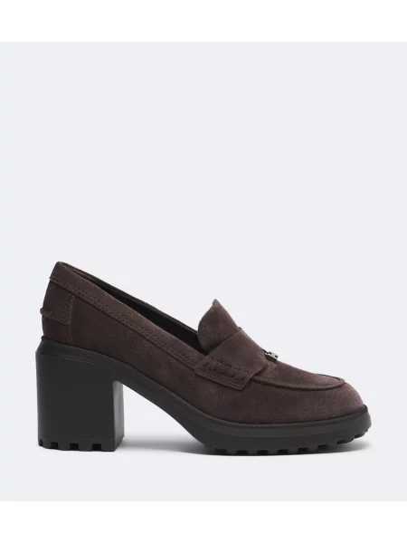 Pantofi cu toc Hogan din piele de căprioară maro