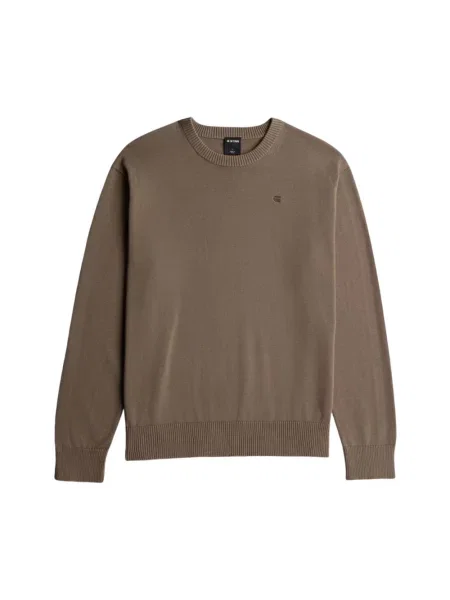 Dzianinowy sweter G-star brązowy