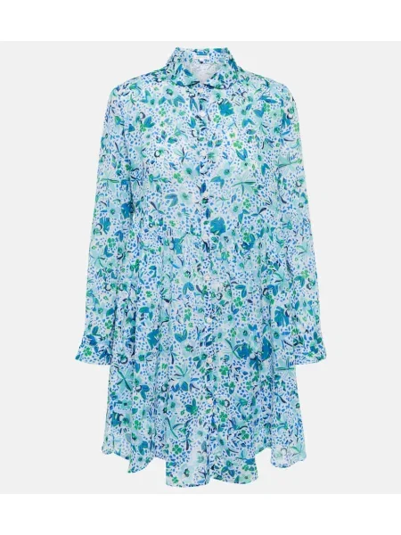Rochie Poupette St Barth cu model floral albastru