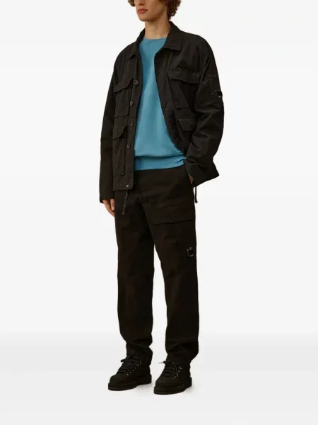 Hanorac crewneck C.p. Company cu broderie albastru