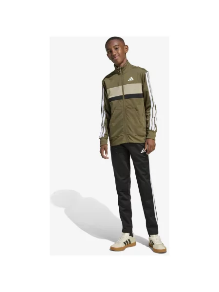 Dres adidas Seasonal Essentials Tiberio Tricot 3 paski zielony junior biały