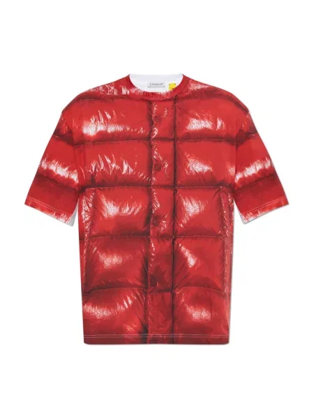 Koszulka Moncler z nadrukiem czerwona