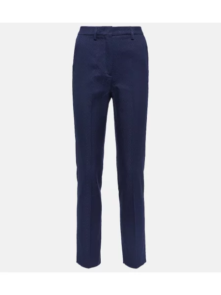 Pantaloni Etro cu talie înaltă albastru