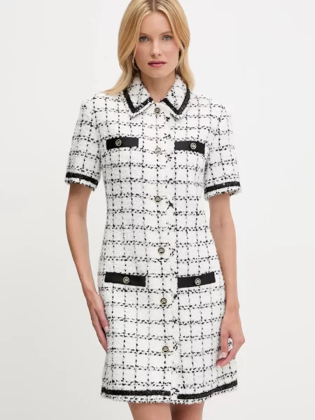 Karl Lagerfeld sukienka z domieszką wełny mini prosta biały