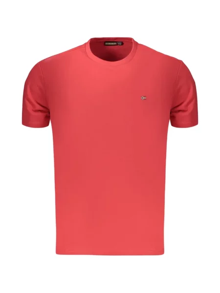 Tricou Napapijri cu broderie roșu