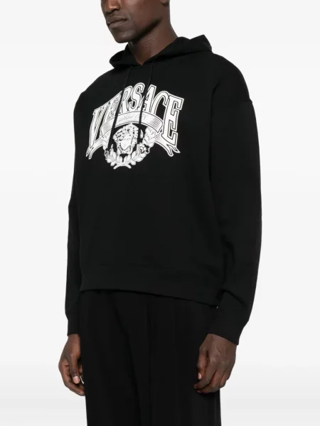 Hanorac cu glugă Versace cu imagine negru