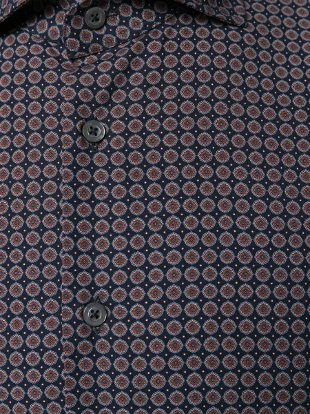 Cămașă Dell'oglio cu imprimeu geometric albastru