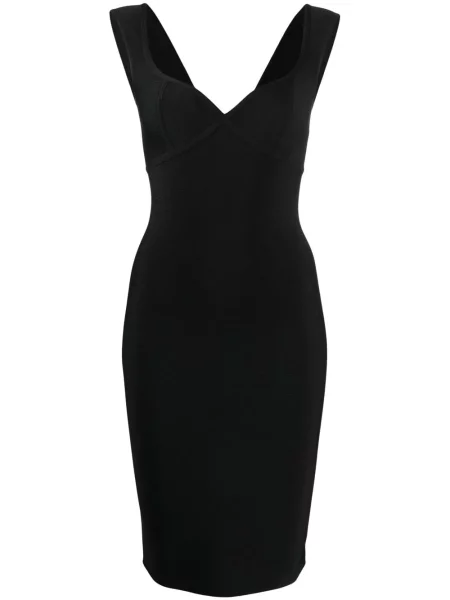 Sukienka midi Herve L. Leroux do kolan garniturowa czarna