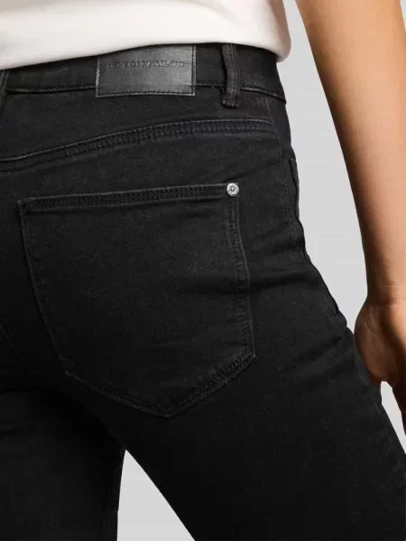 Jeansy bootcut z wysokim stanem z przednimi Tom Tailor czarne