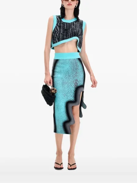 Top Ph5 z nadrukiem asymetryczny czarny