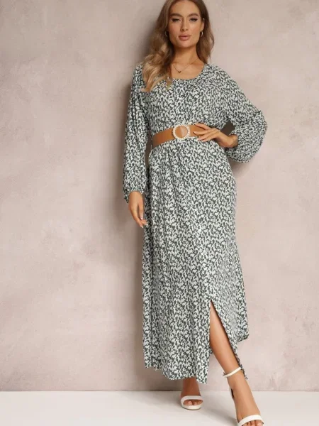 Rochie Alb-Verde Hyrathe alb