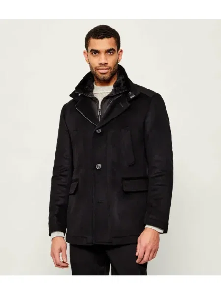 Joop! De lână palton 2 în 1 Gary negru