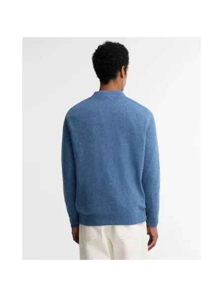 Sweter Barbour wełniany niebieski