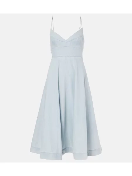 Rochie din denim Zimmermann până la genunchi de costum albastru