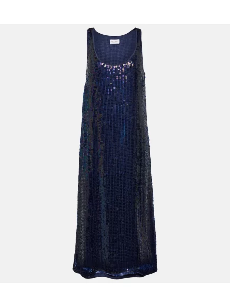 Zamatové oblekové midi šaty Velvet po kolená modrá