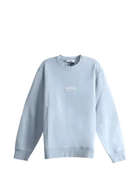 Hanorac din fleece Stone Island din fleece cu strasuri albastru