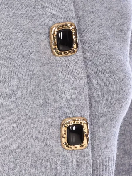 Cardigan Self-portrait de lână gri