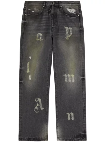 Blugi cu picior larg Palm Angels cu autograf negru