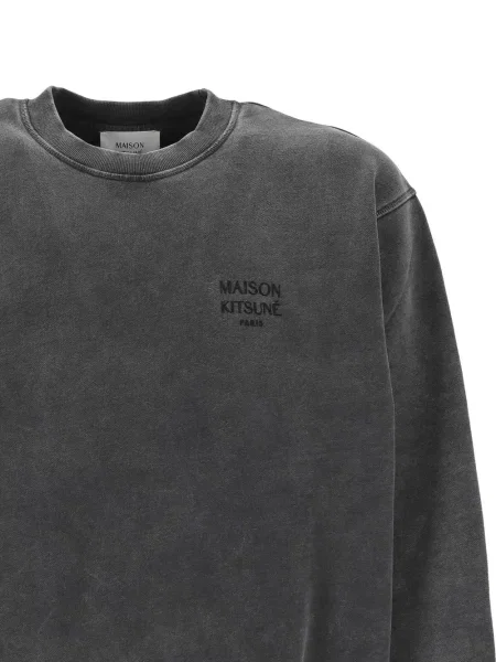 Hanorac Maison Kitsune cu autograf gri
