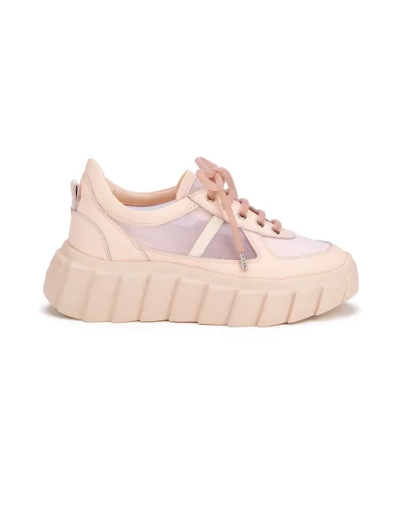 Sneakersy Agl na koturnie casual różowe