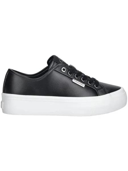 Sneakerși Calvin Klein cu șireturi din dantelă negru