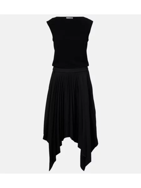 Rochie midi Acne Studios până la genunchi de costum negru