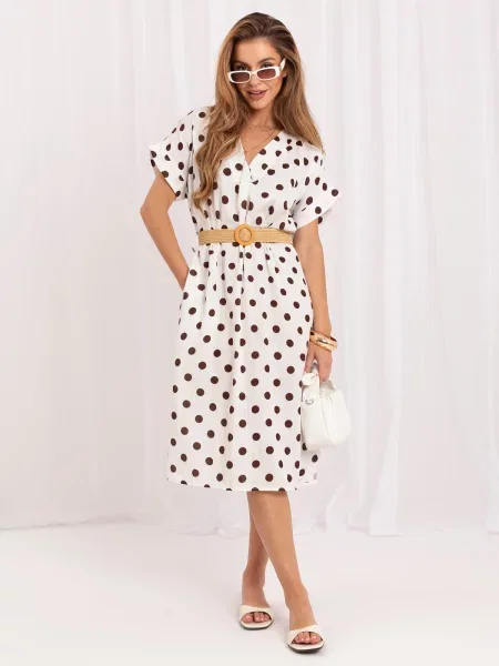 Cu centură fustă midi Italy Moda alb