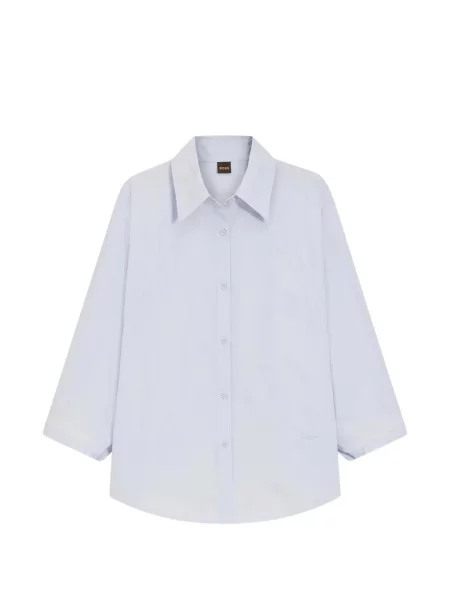 Mâneca kimono bluză Boss din poplin albastru