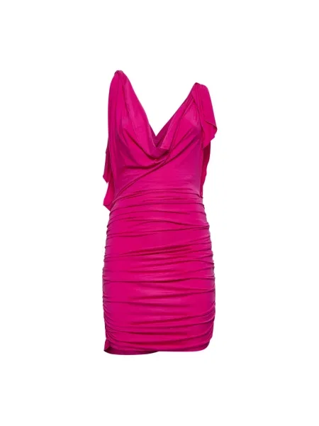 Sukienka z falbankami The Attico różowa