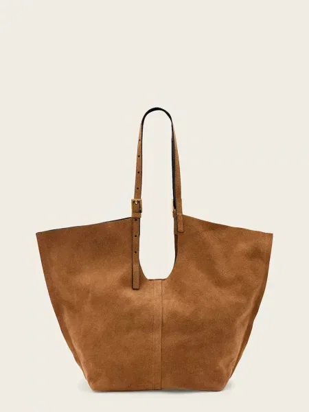 AllSaints geantă shopper pentru femei din piele întoarsă ARA maro