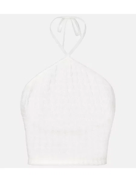 Cropp top Missoni tricotate cu gât halter alb