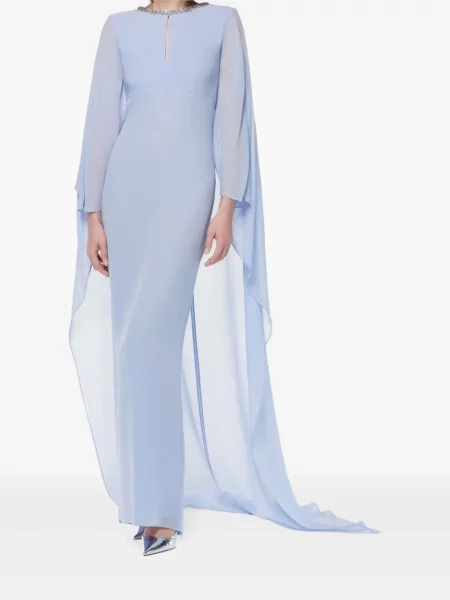 Костюм рокля Roland Mouret от шифон синьо