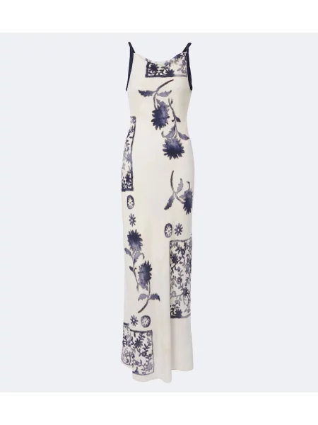 Rochie Sir cu model floral alb