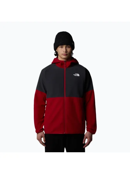 Мъжки суитшърт The North Face Glacier Heavyweight Full Zip HD гgarnet red/asphalt grey сиво