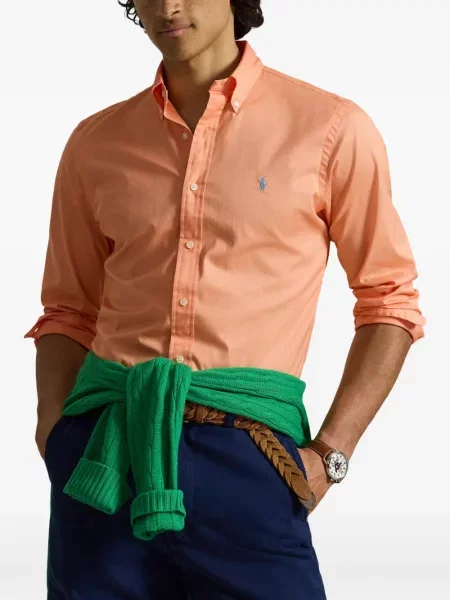 Prugasta lanena šilterica Polo Ralph Lauren bijela