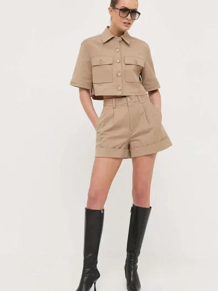 Классическая ошейниковый рубашка Miss Sixty бежевая